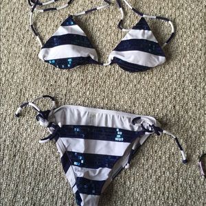 Victoria’s Secret blue and white bikini